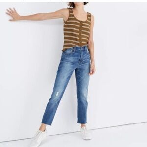 Madewell High Rise Slim Crop Boyjean Size 27